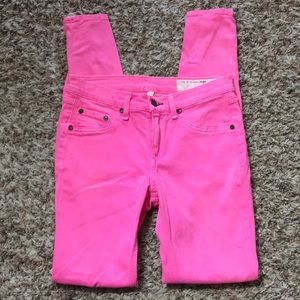 Rag & Bone Neon Pink Legging Jeans